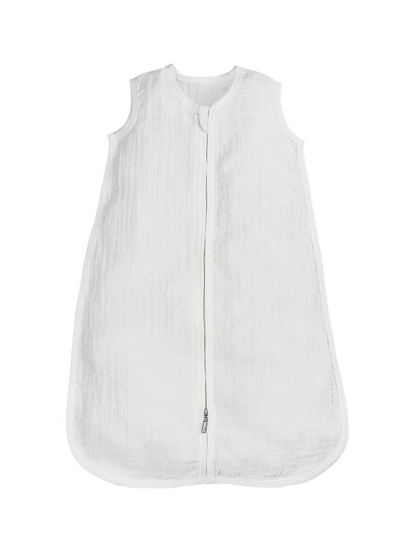 White Organic Muslin Zip-up Sleep Sack